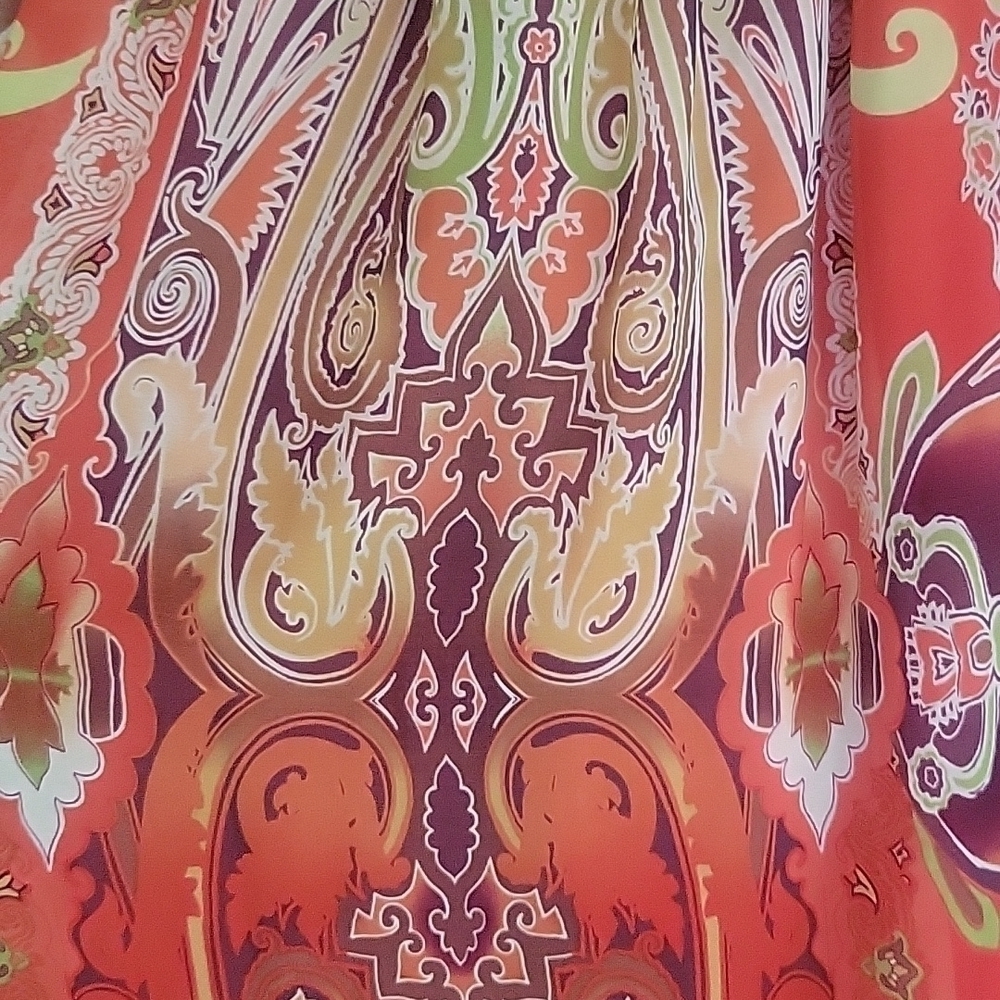 Soma Red Printed Smocked Top Strapless Maxi Dress Size Small - Picture 2 of 5